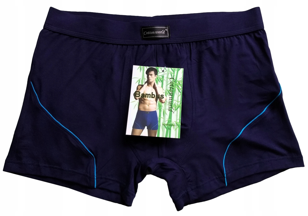 3 PARY! BOKSERKI BAMBUSOWE Cotton World majtki XL Rozmiar XL