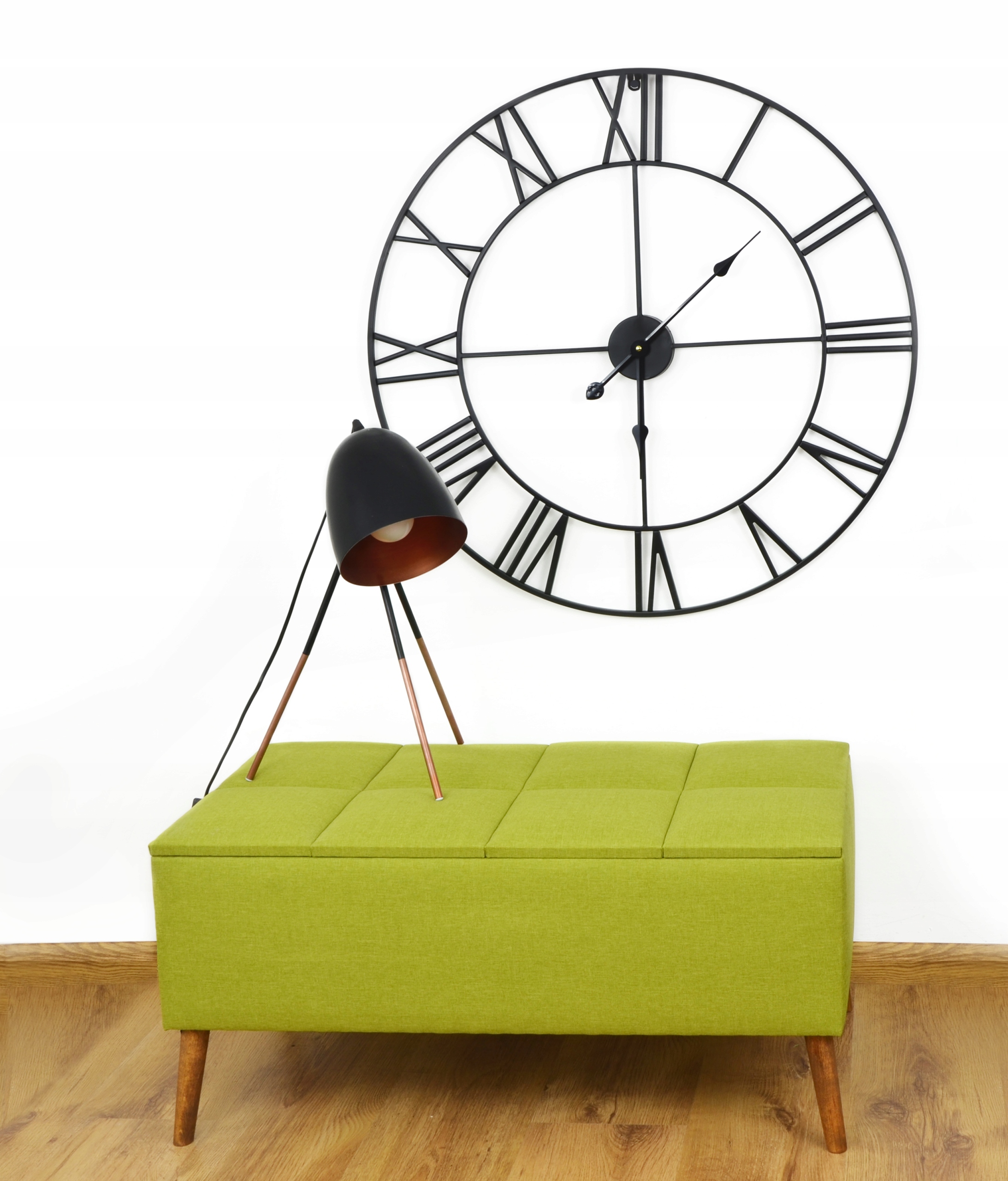 DUŻY METALOWY ZEGAR ŚCIENNY 80 CM CZARNY Typ ścienny