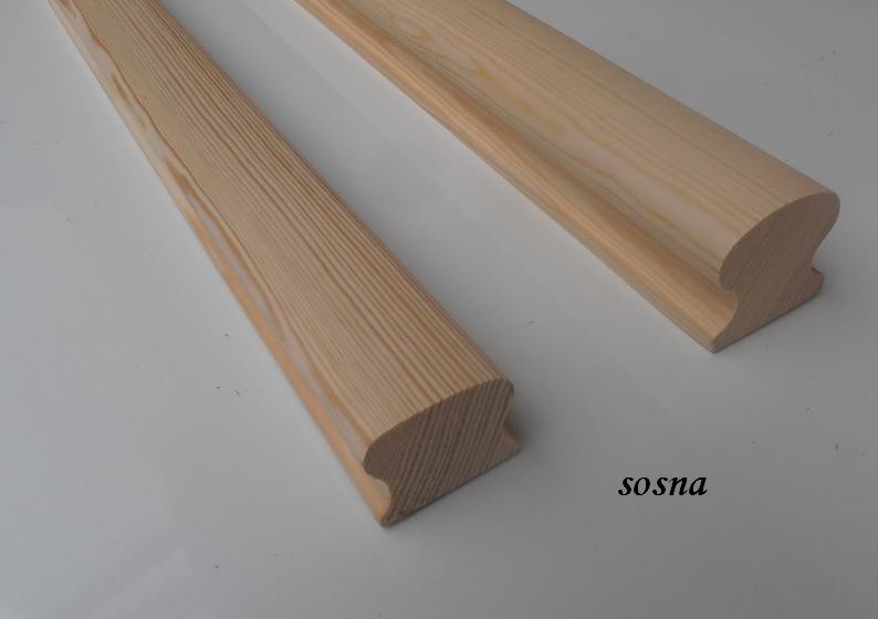 PORĘCZ DREWNIANA SOSNOWA OMEGA - POCHWYT - 45x55mm Marka polska