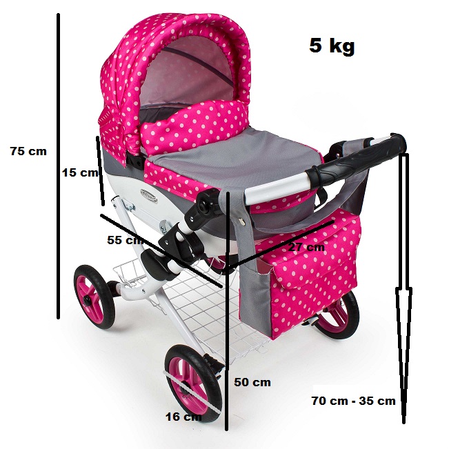 Wózek dla lalek lalkowy LILY Adbor Bohater inny