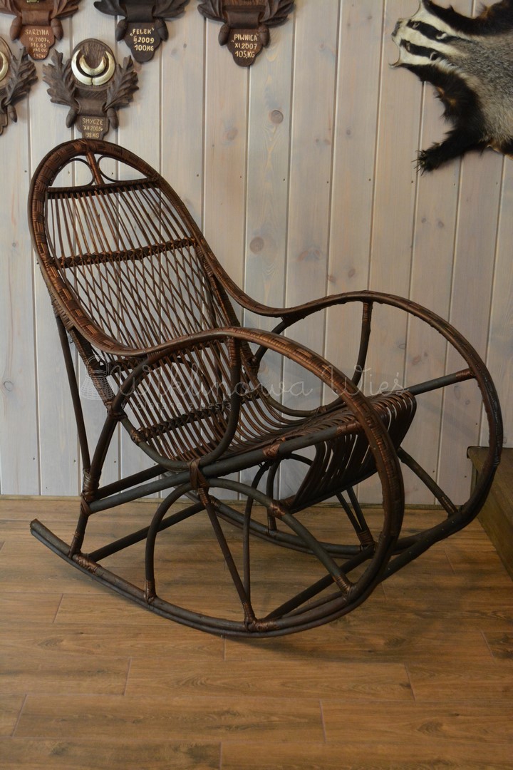 FOTEL WIKLINOWY BUJANY 'LORD' BRĄZ + PODUSZKA Kolekcja Fotel