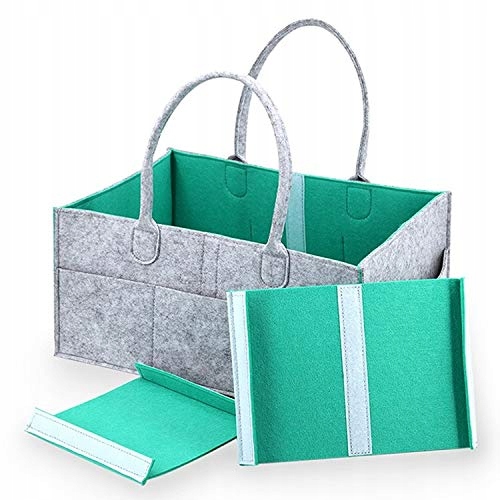 ORGANIZER NA PIELUSZKI TORBA DLA MAMY DZIECKA FILC WIELOFUNKCYJNY Wysokość 18 cm