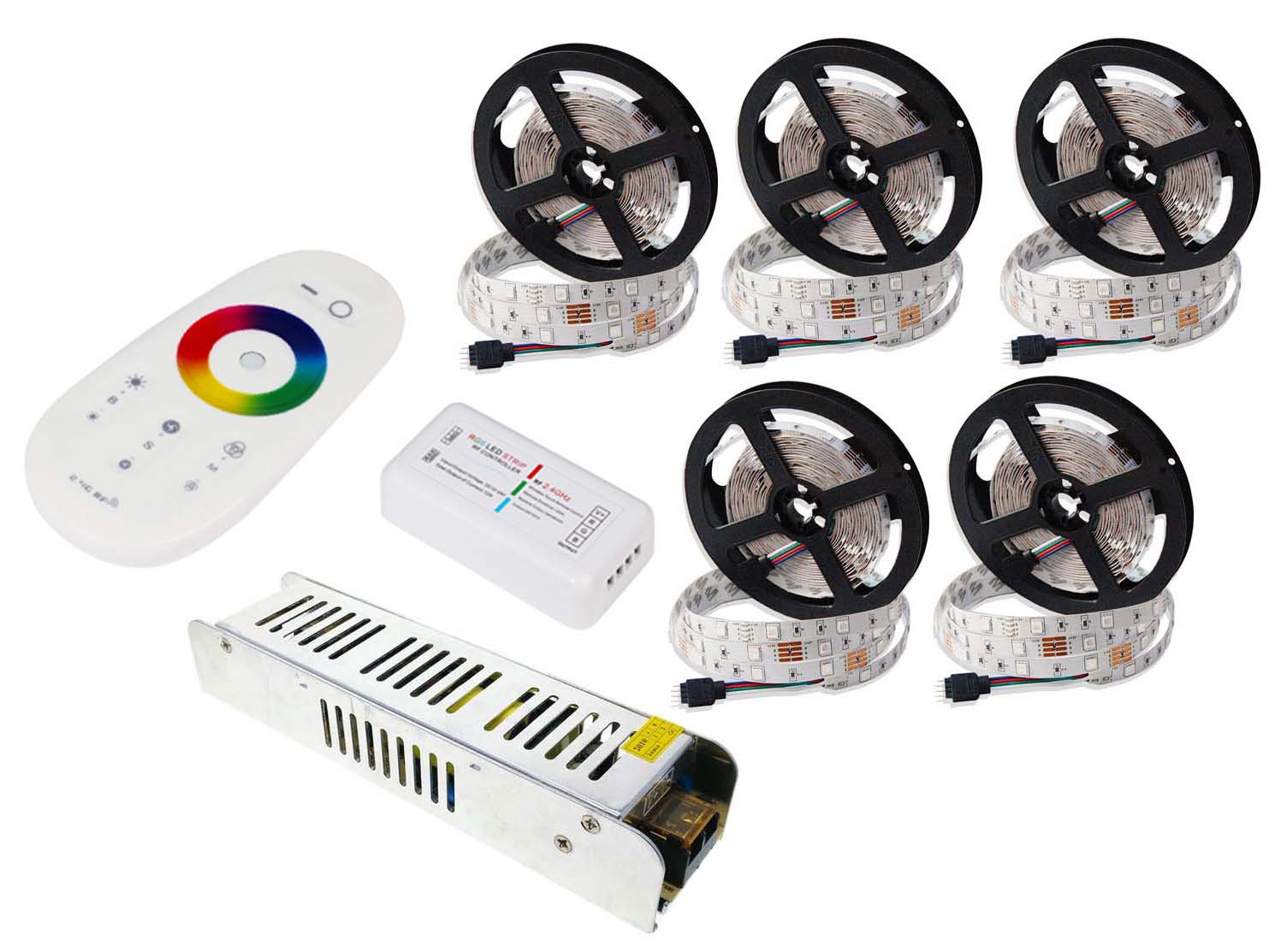 Led Rgb Biela 5050 Sada Páska 25 m Diaľkový Ovládač Dotyk