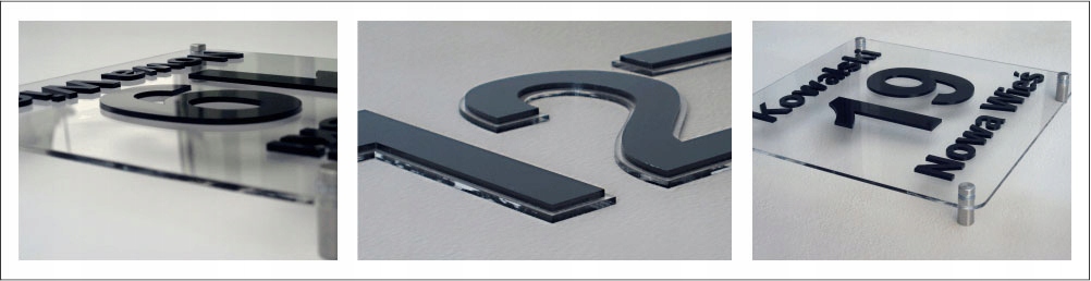 Tabliczka 3D dystansami! Numer domu Wysokość produktu 21 cm