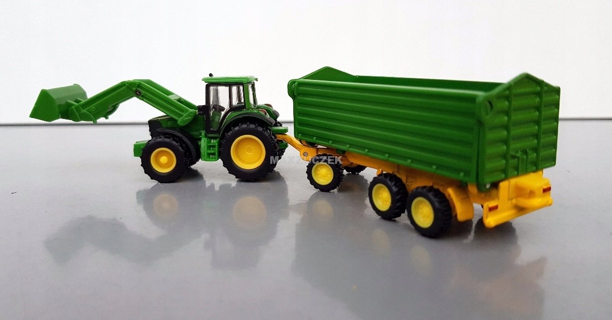 SIKU 1843 TRAKTOR JOHN DEERE PRZYCZEPA 1:87 Efekty brak