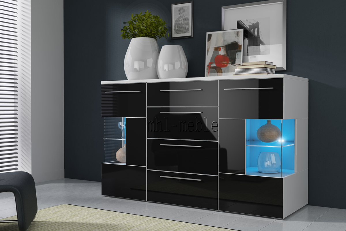 KOMODA ROMA WYSOKI POŁYSK różne kolory -LED GRATIS Marka MHL Meble