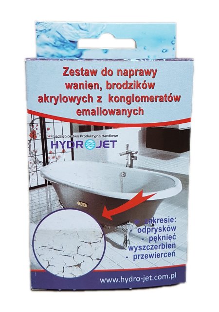 ZESTAW NAPRAWCZY NAPRAWA WANIEN BRODZIKÓW EMALIOWANYCH AKRYLOWYCH Marka Hydro-Jet