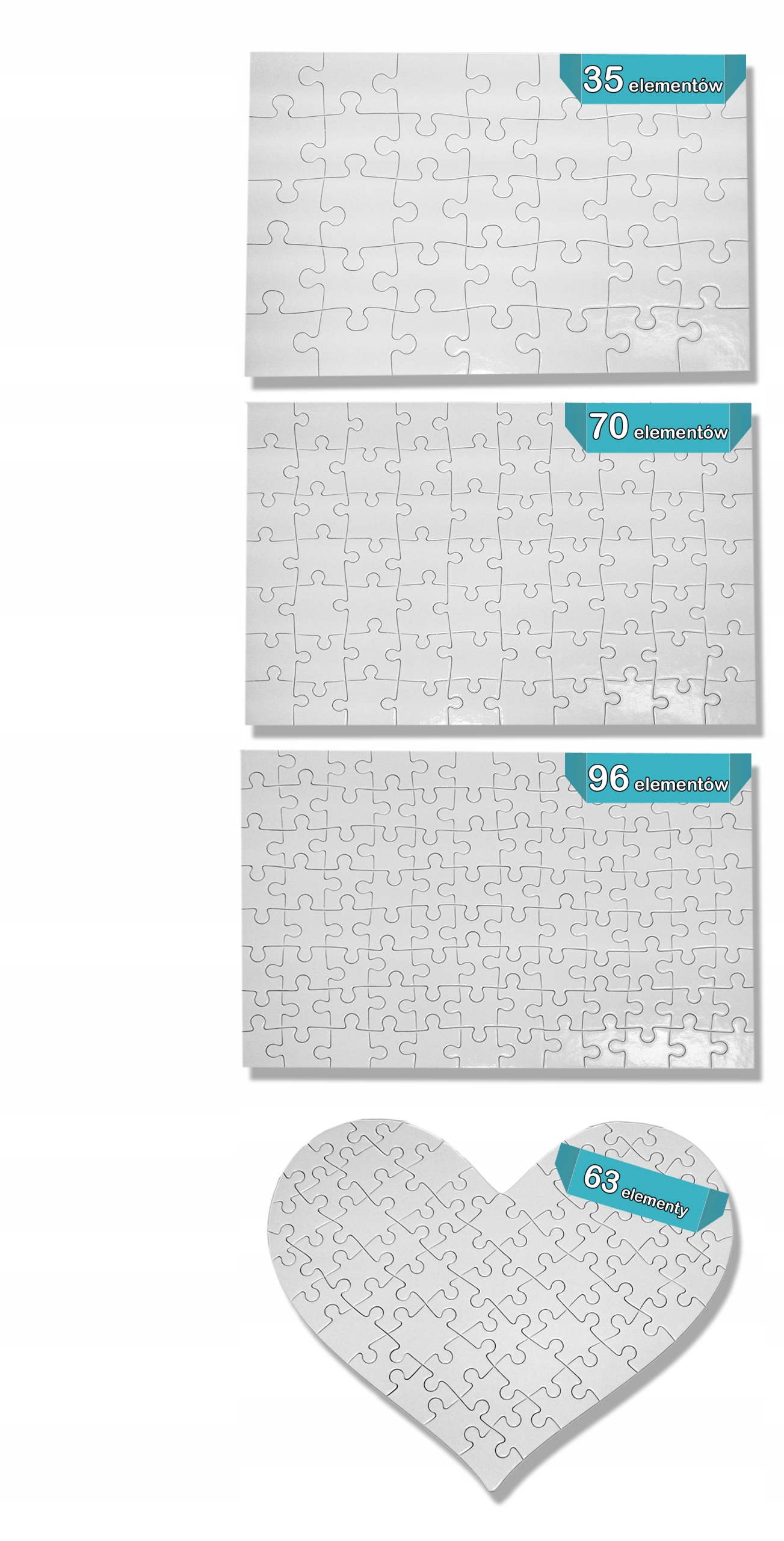 TWOJE Foto PUZZLE A4 ze zdjęcia 35/70/96el PUDEŁKO Materiał Karton Inny