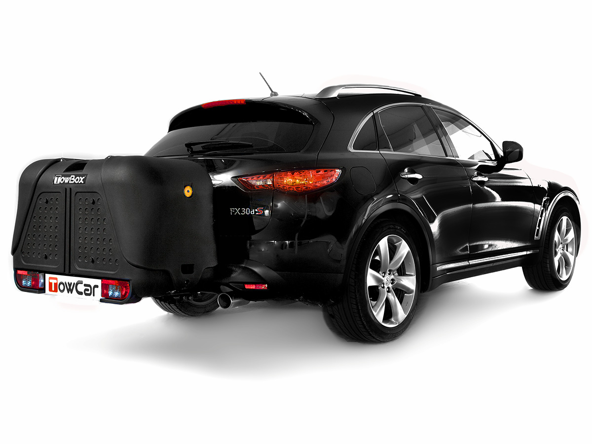 Bagaznik kufer box na hak holowniczy Towbox V2 Volume 390 l