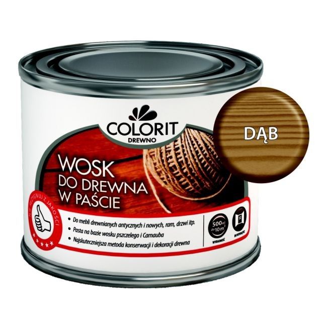 WOSK DO DREWNA W PAŚCIE 500ml COLORIT 3 kolory Marka Colorit