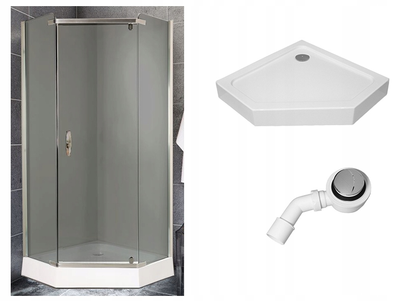 Pětiúhelníková kabina 90x90 Easy Clean sifonová vanička