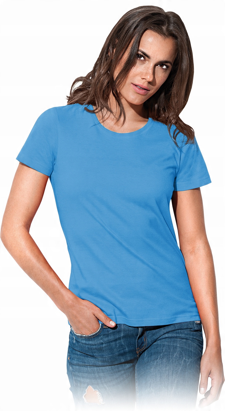 

Koszulka damska T-Shirt bawełna jasno niebieska L