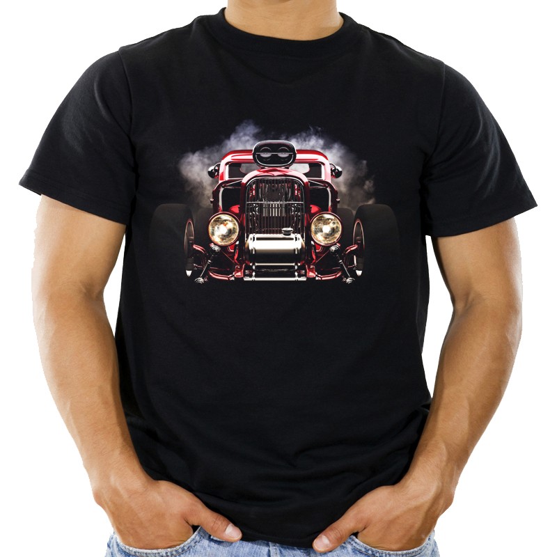 

Koszulka hot road z samochodem motoryzacyjna XXL