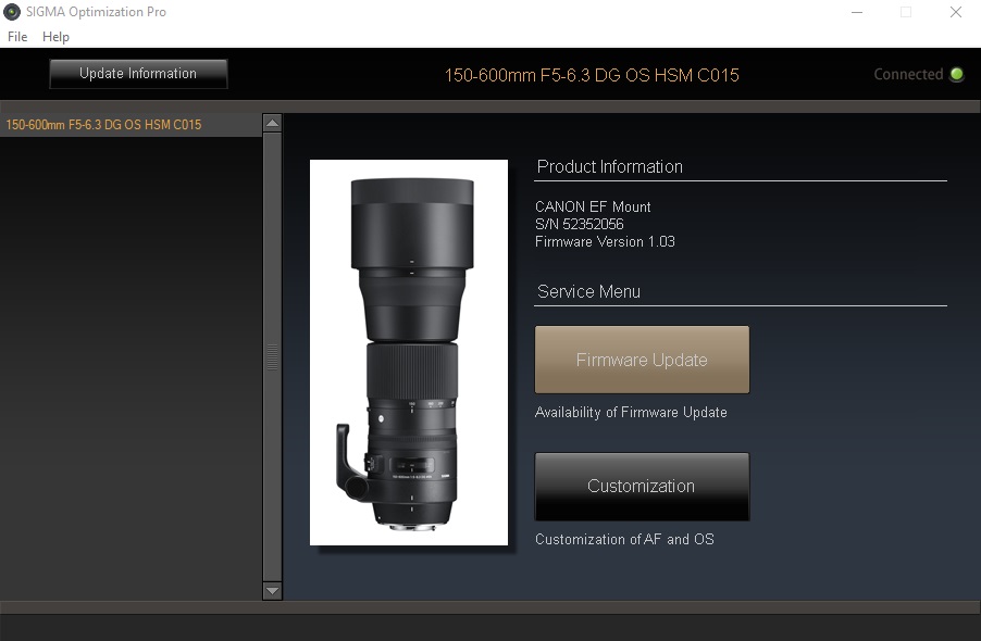 SIGMA USB DOCK kalibracja obiektywu NIKON Marka Sigma