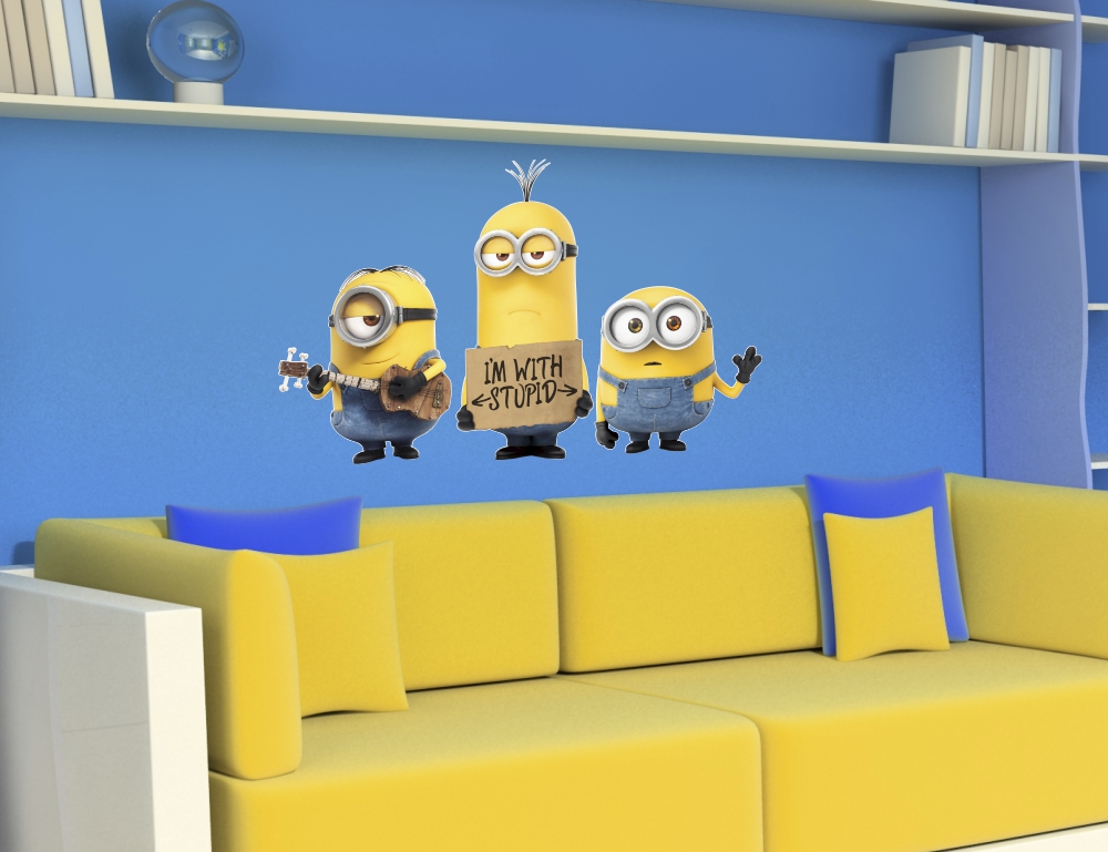 NAKLEJKI NA ŚCIANĘ ścienne MINIONKI 04 70x43 cm Marka inna