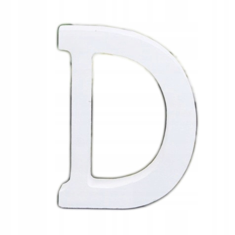 

Litera Literka Drewniana D Biała, Napis 3D, 16cm