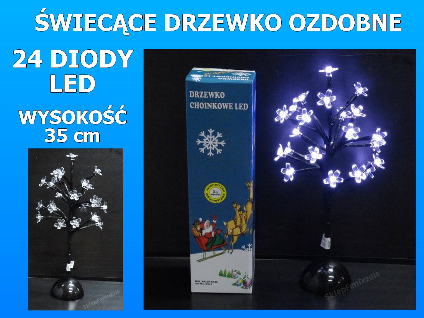 ŚWIECĄCE DRZEWKO SZCZĘŚCIA 35cm 24 LED ( WH) + BAT Rodzaj inny