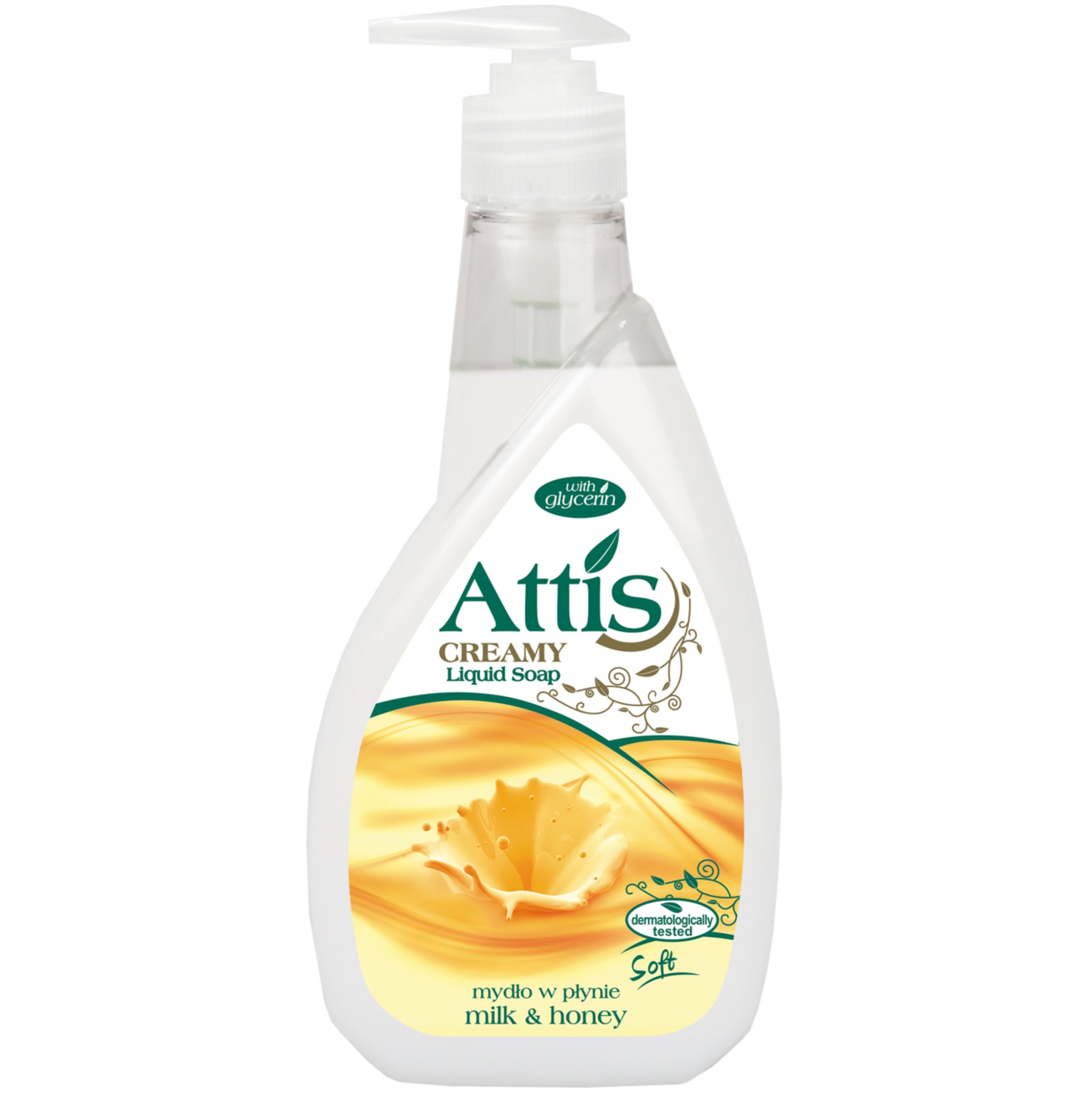 

Mydło w płynie Attis Mleko i Miód z pompką 400ml