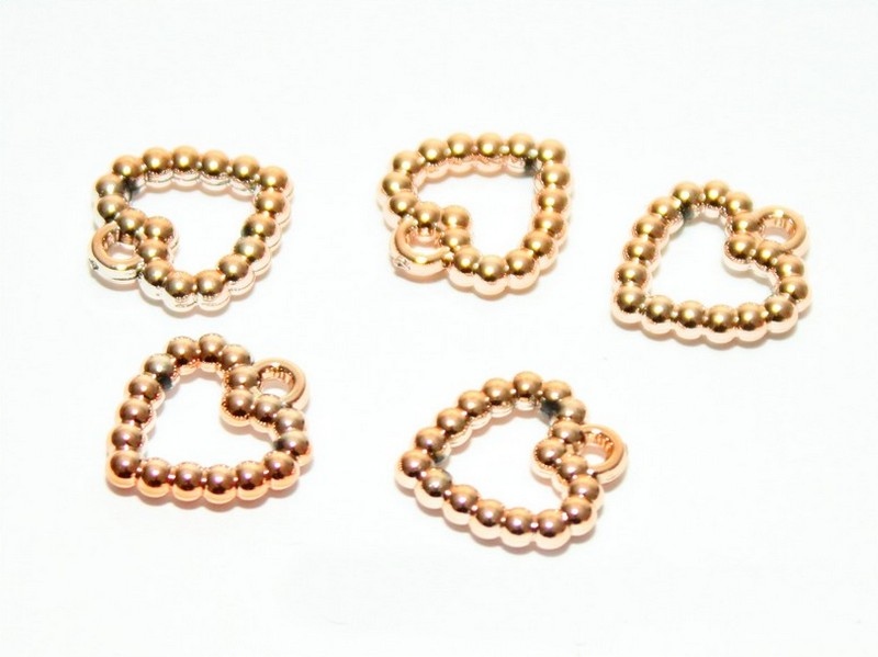 CCB1 zawieszka serce 17mm 5szt miedziany charms