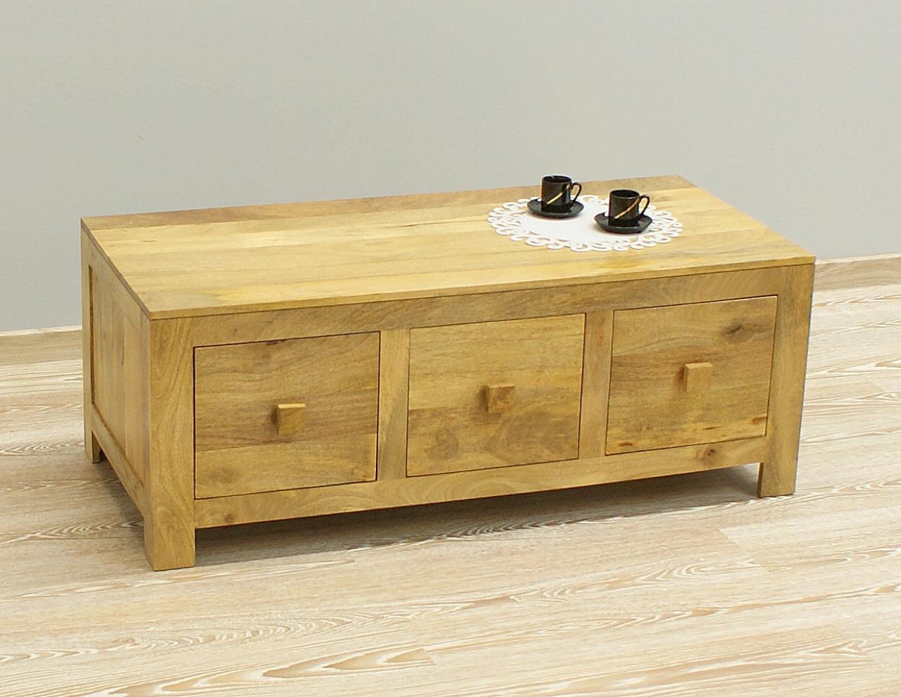 Stolik ława kolonialna indyjska drewno mango Głębokość mebla 55 cm