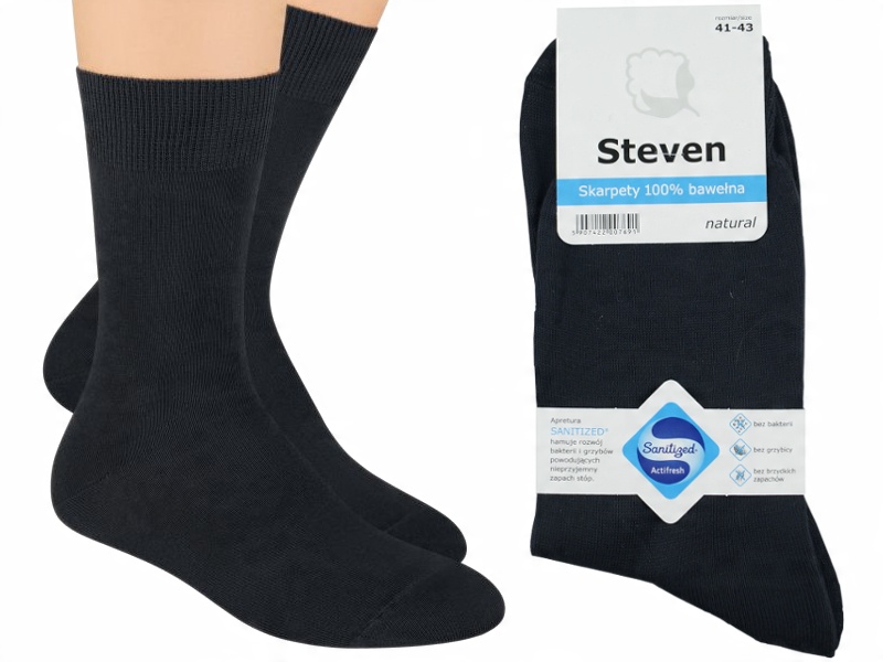 

100% Bawełniane Skarpety Męskie Steven r 44-46
