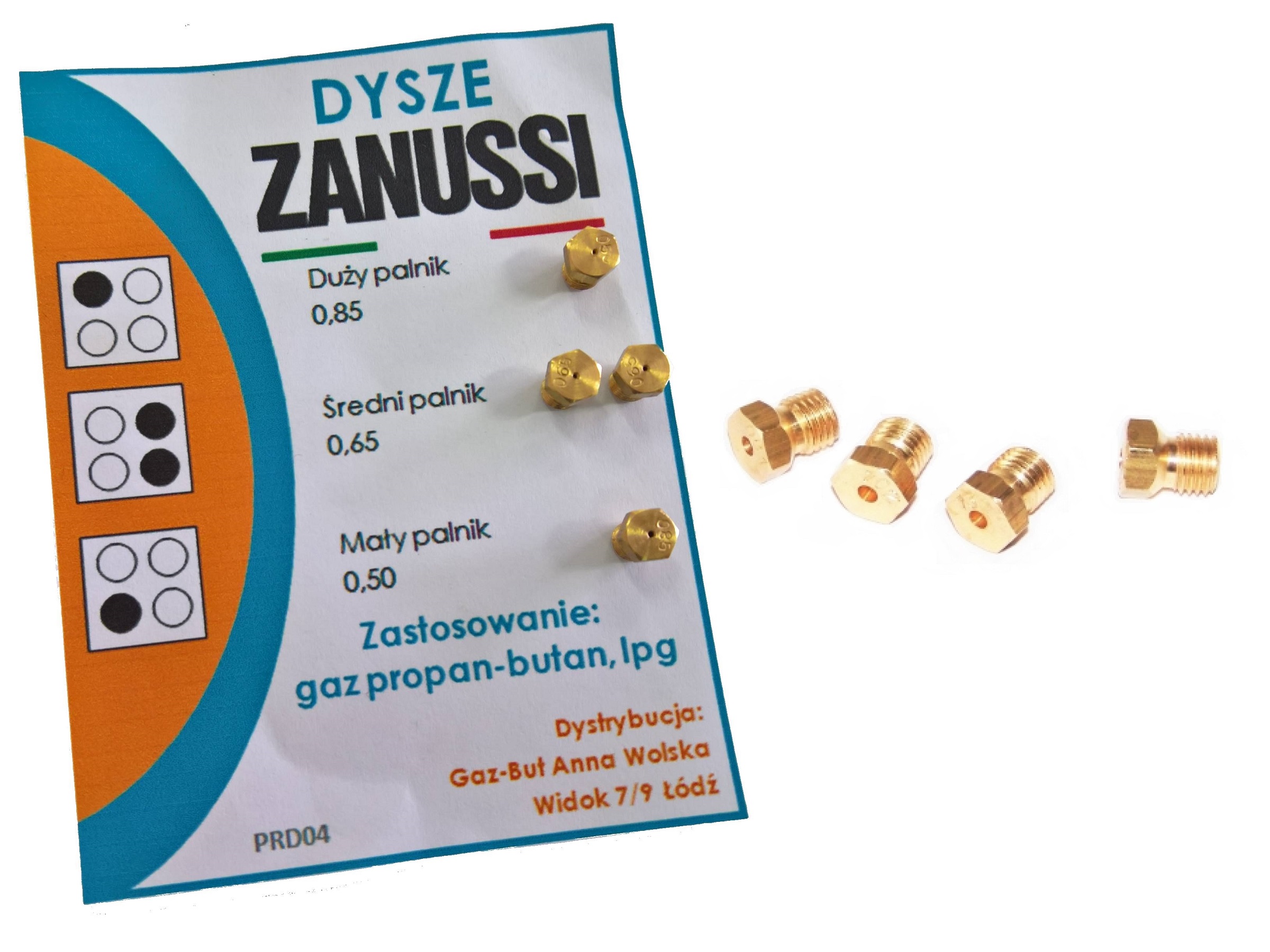 

Dysze do kuchenki Zanussi na gaz propan-butan