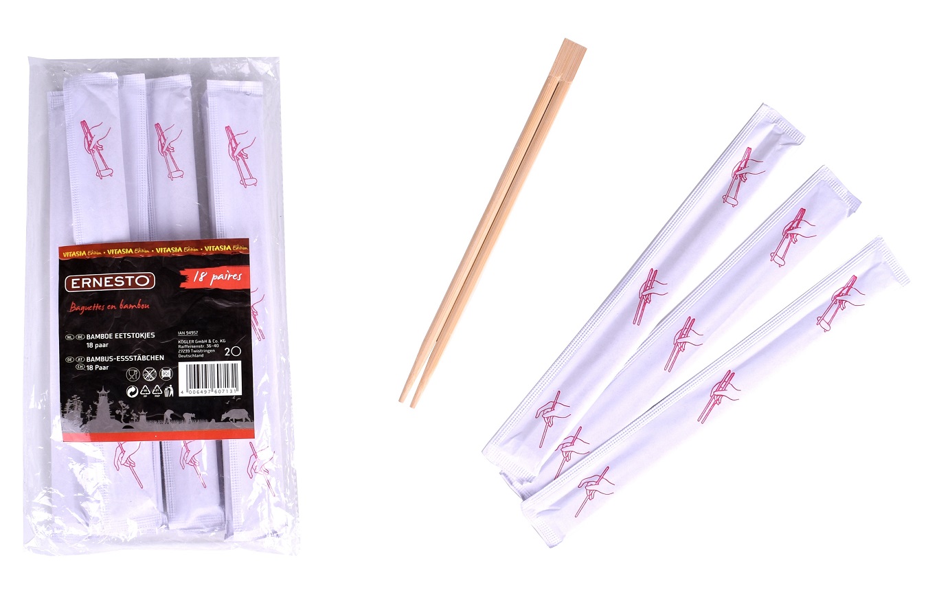 Patyczki pałeczki do sushi bambus 18 par koperty