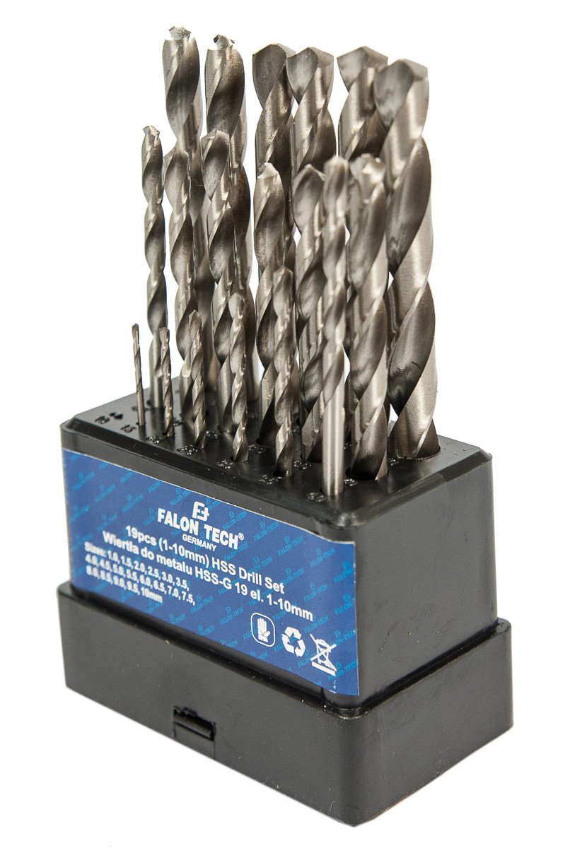 

Zestaw Wierteł Do Metalu 19 sztuk 1-10 mm Wiertło