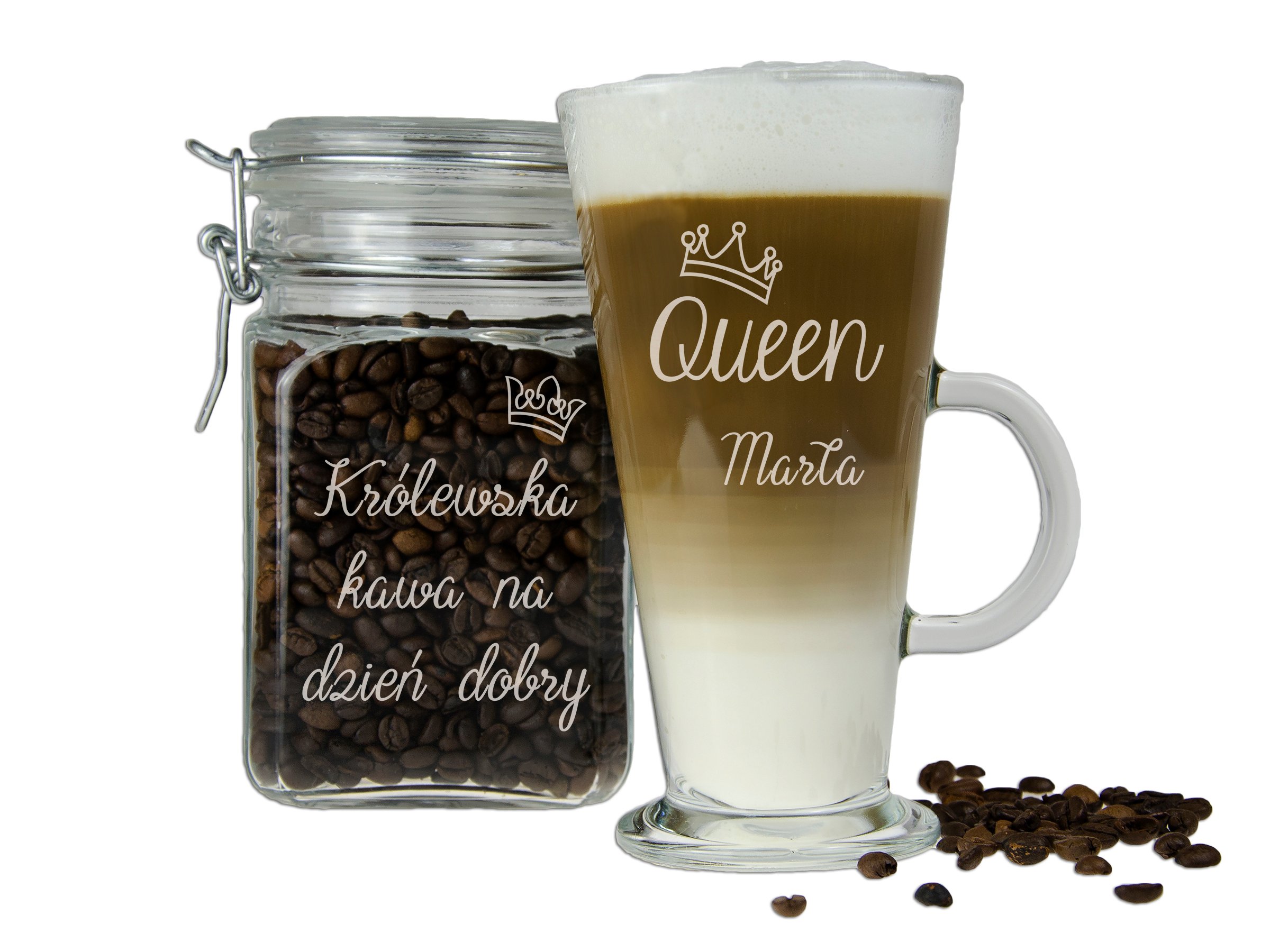 

Słoik + Szklanka Latte Na Kawę Dla Dziewczyny