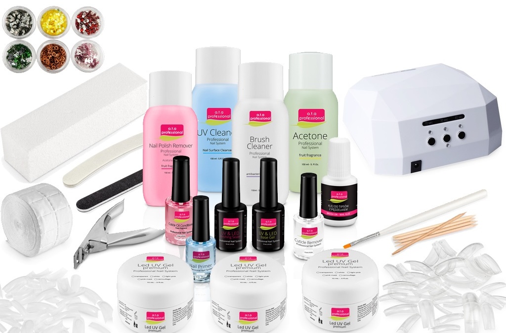 Zestaw Żelowy Do Manicure Paznokci Paris Lampa Led Diamond