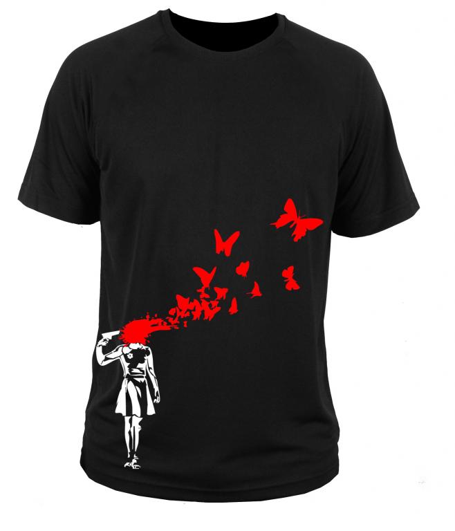 

koszulka t-shirt Banksy style / suicide L