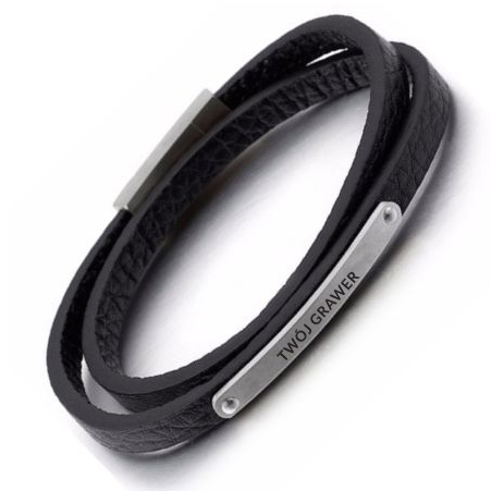 

Skórzana Bransoletka Z Grawerem Imię, Data, Napis