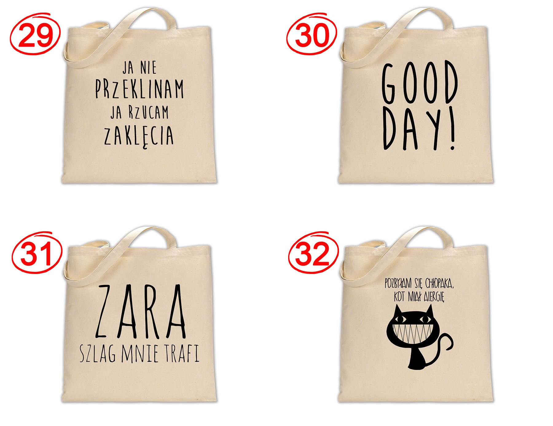 TORBA BAWEŁNA TOREBKA EKO PŁÓCIENNA NAPISY NADRUK Cechy dodatkowe brak