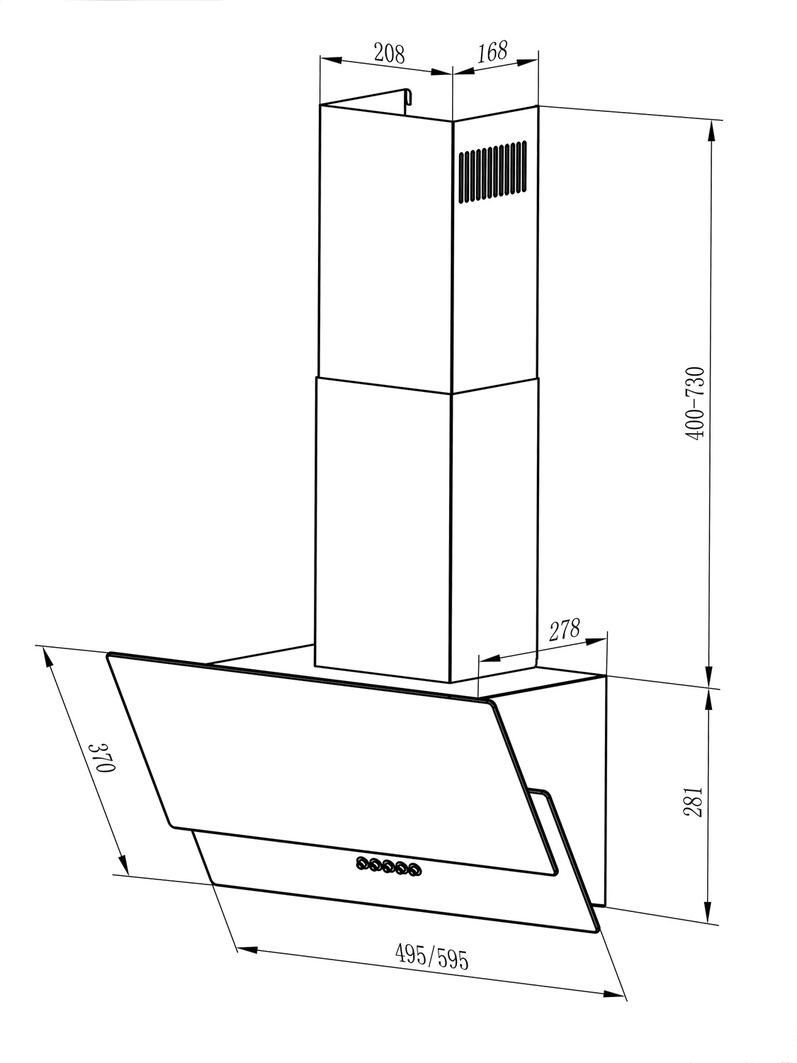 Каминная вытяжка Dach Tifani 60 Ivory