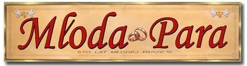 

Tablica samochodowa Młoda Para Ślubna Weselna 1szt