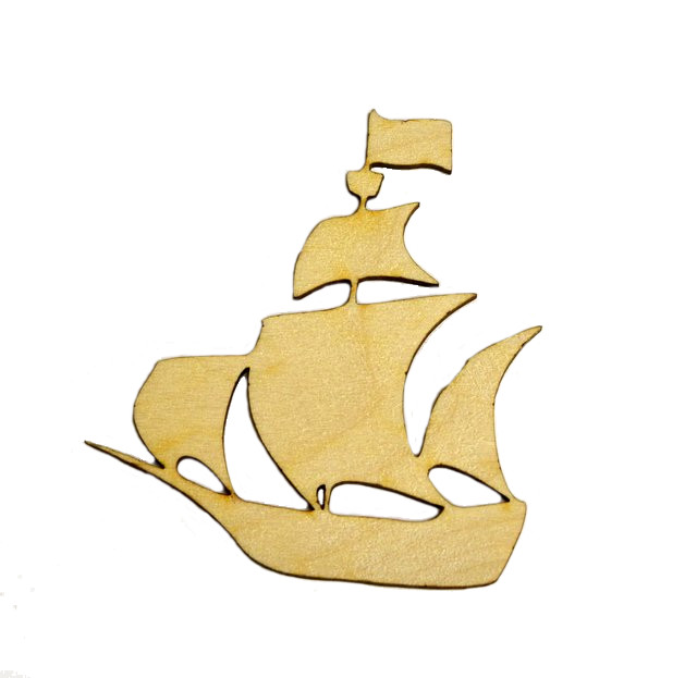 Statek drewno sklejka decoupage scrapki 5cm Eko