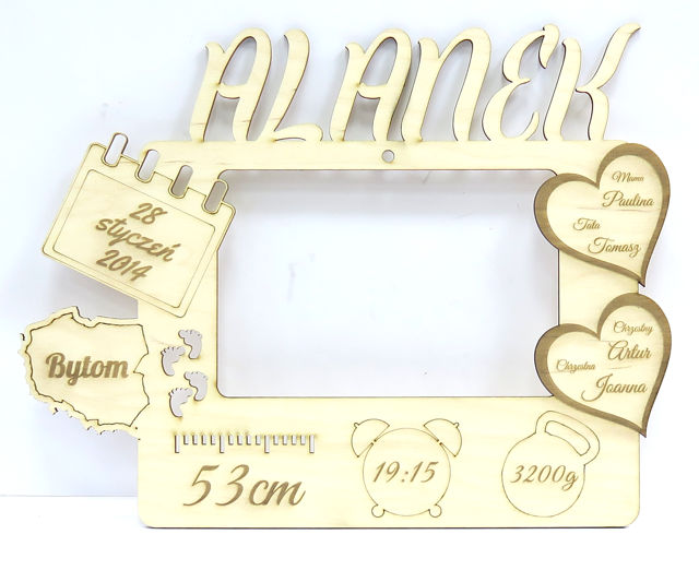 METRYCZKA URODZENIA RAMKA na ZDJĘCIE 10x15cm RX85 Bohater brak