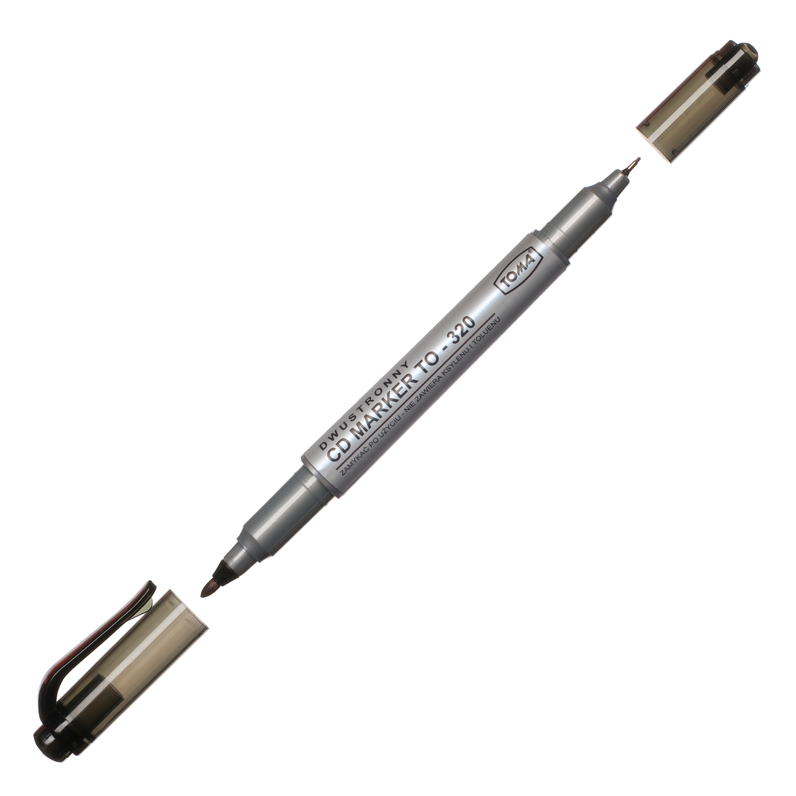 WODOODPORNY MARKER CIENKOPIS PISAK DWUSTRONNY DO PŁYT CD DVD TO-320 czarny Kod producenta TO-320