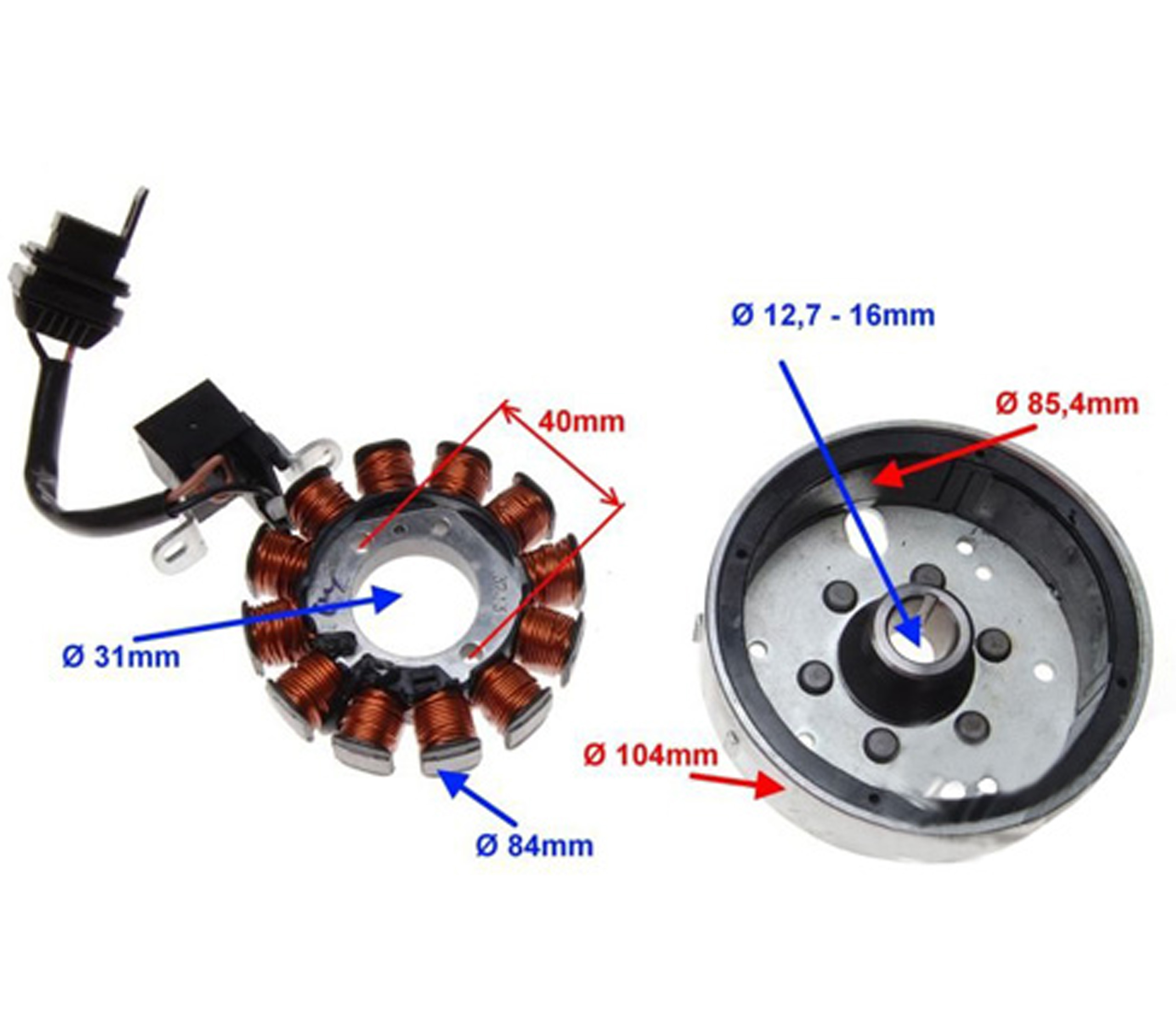PIAGGIO ZIP TYPHOON 4 STATOR ZAPLON KOLO MAGNESOWE Part manufacturer Other