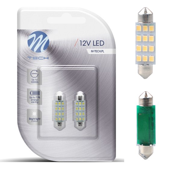 

Dioda Led C5W 41mm M-Tech 12xSMD2835 Zimna Biel