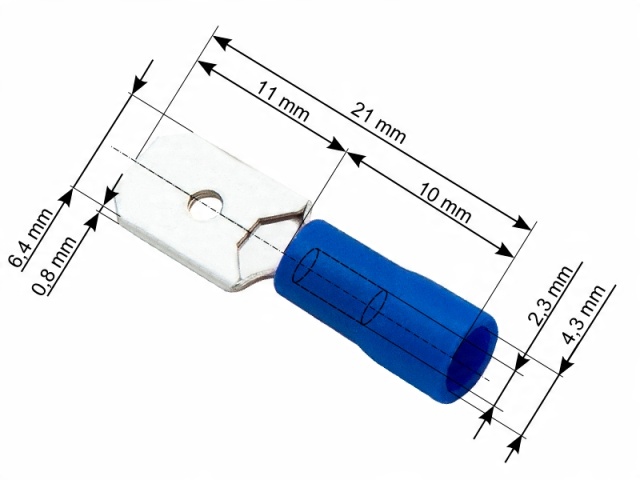

Konektor izol. płaski męski 6,4/0,8 10szt(43-035#)
