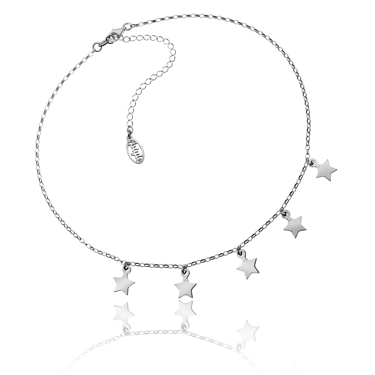 Choker s hvězdičkami, stříbrný