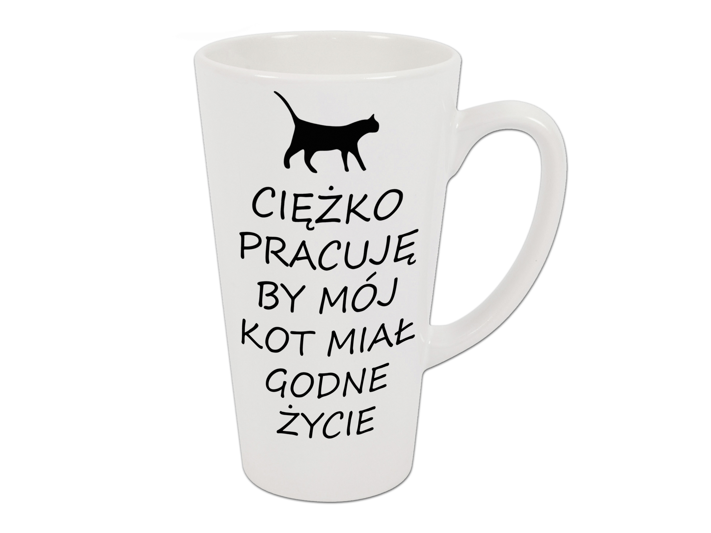 

Kubek Latte Z Napisami Ciężko Pracuje 450ml