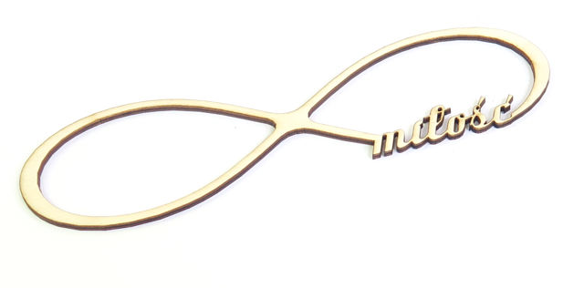 APLIKACJA ŚLUBNA NIESKOŃCZONOŚĆ NAPIS miłość ZR16 Kolor dominujący bezbarwny