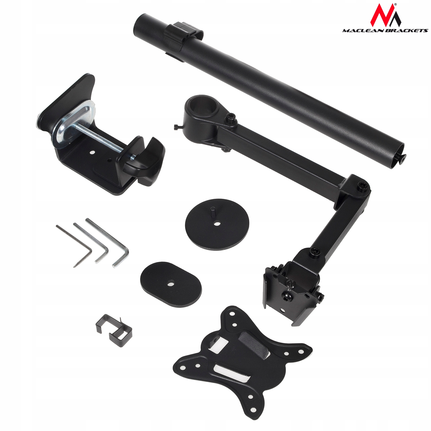 WIESZAK UCHWYT BIURKOWY do MONITORA TELEWZIORA LCD LED OLED QLED VESA 360° Standard VESA 75 x 75 100 x 100