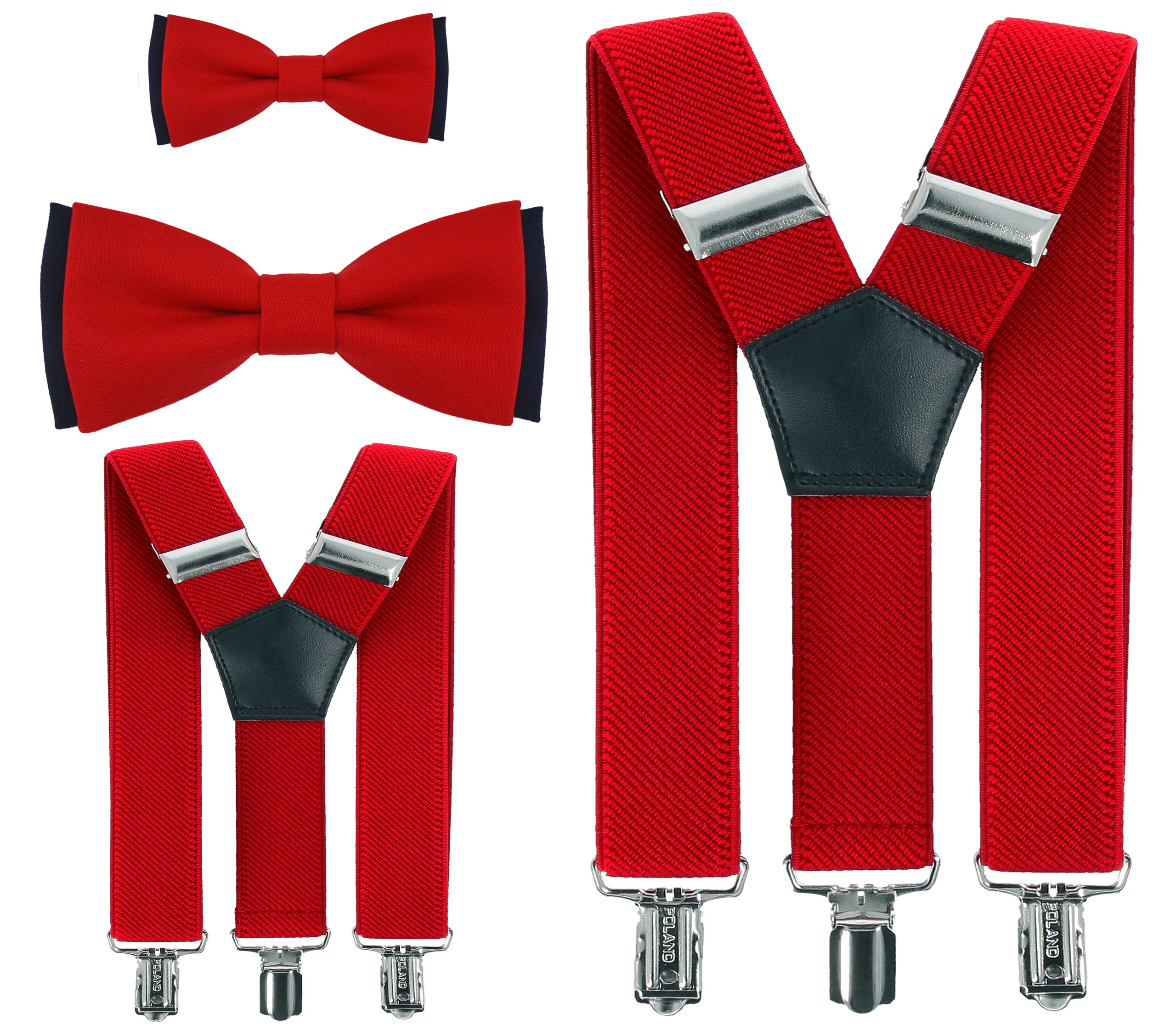 Красные подтяжки. Красные подтяжки мужские. Подарочный комплект галстук с подтяжками. Папа в бабочке.