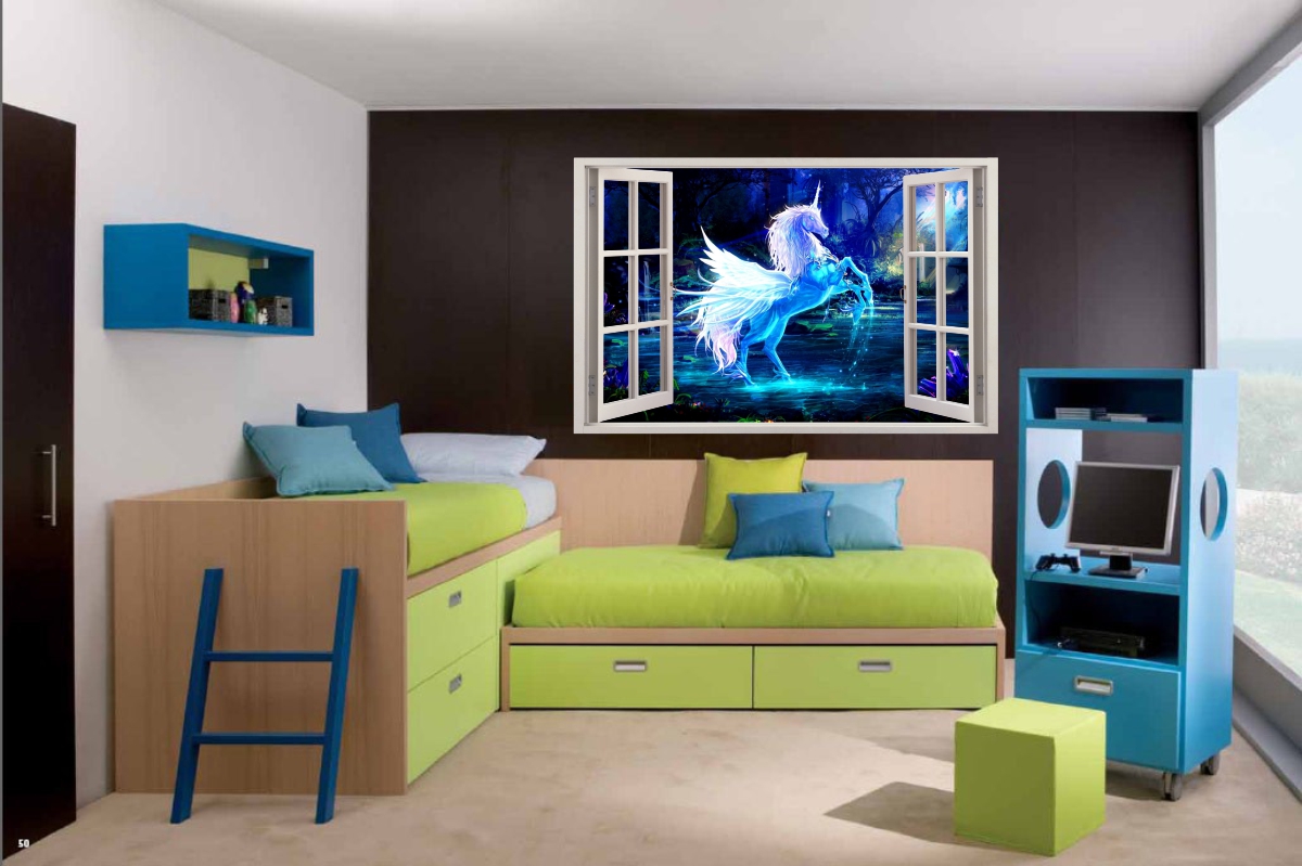 NAKLEJKI NA ŚCIANĘ Fantasy JEDNOROŻEC 45 115x75 cm Płeć Chłopcy