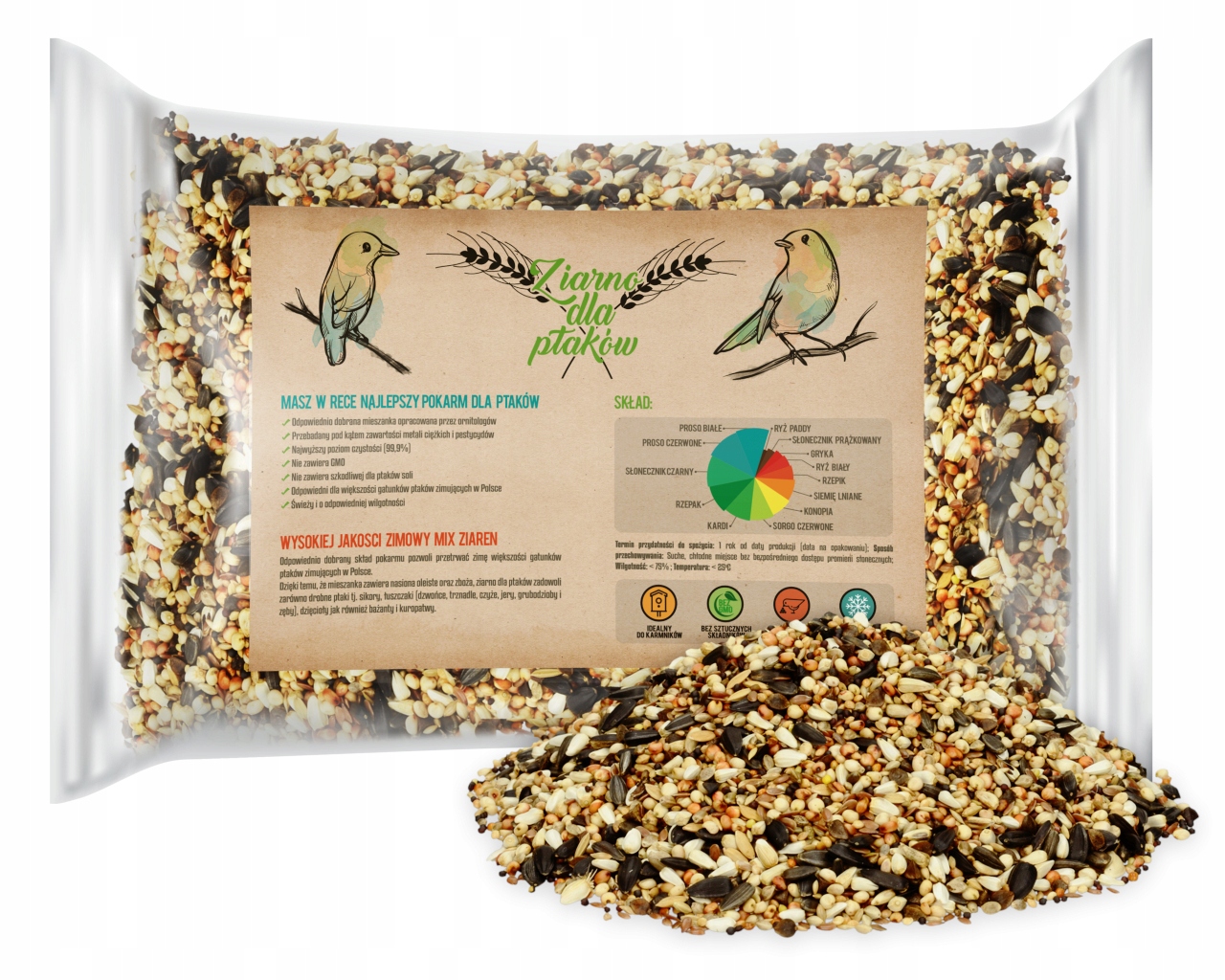 ZIARNO POKARM KARMA MIESZANKA ZBOŻE DLA PTAKÓW GOŁĘBI NA ZIMĘ 5KG Nazwa handlowa KARMA POKARM DLA ŁABĘDZI DZIĘCIOŁÓW ZIARNO 5KG