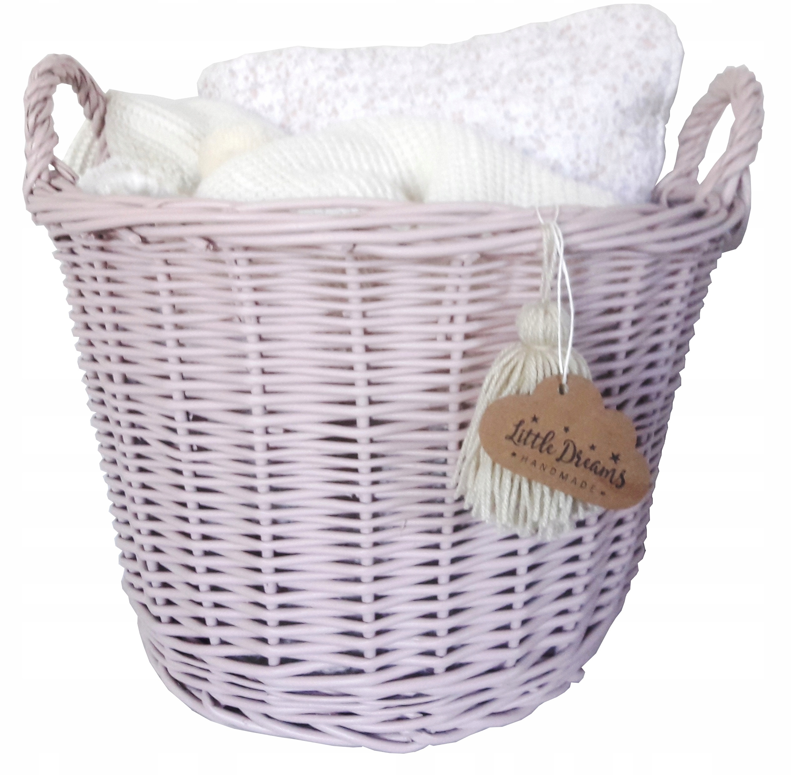 Kosz Wiklinowy Na Zabawki Brudny Róż Okrągły 7677093734 Kosz Wiklinowy Na Zabawki Brudny Róż Okrągły 7677093734