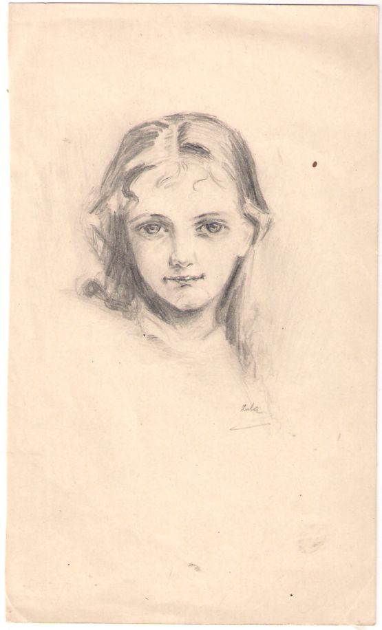Portret Dziewczyny Rysunek Ołówkiem